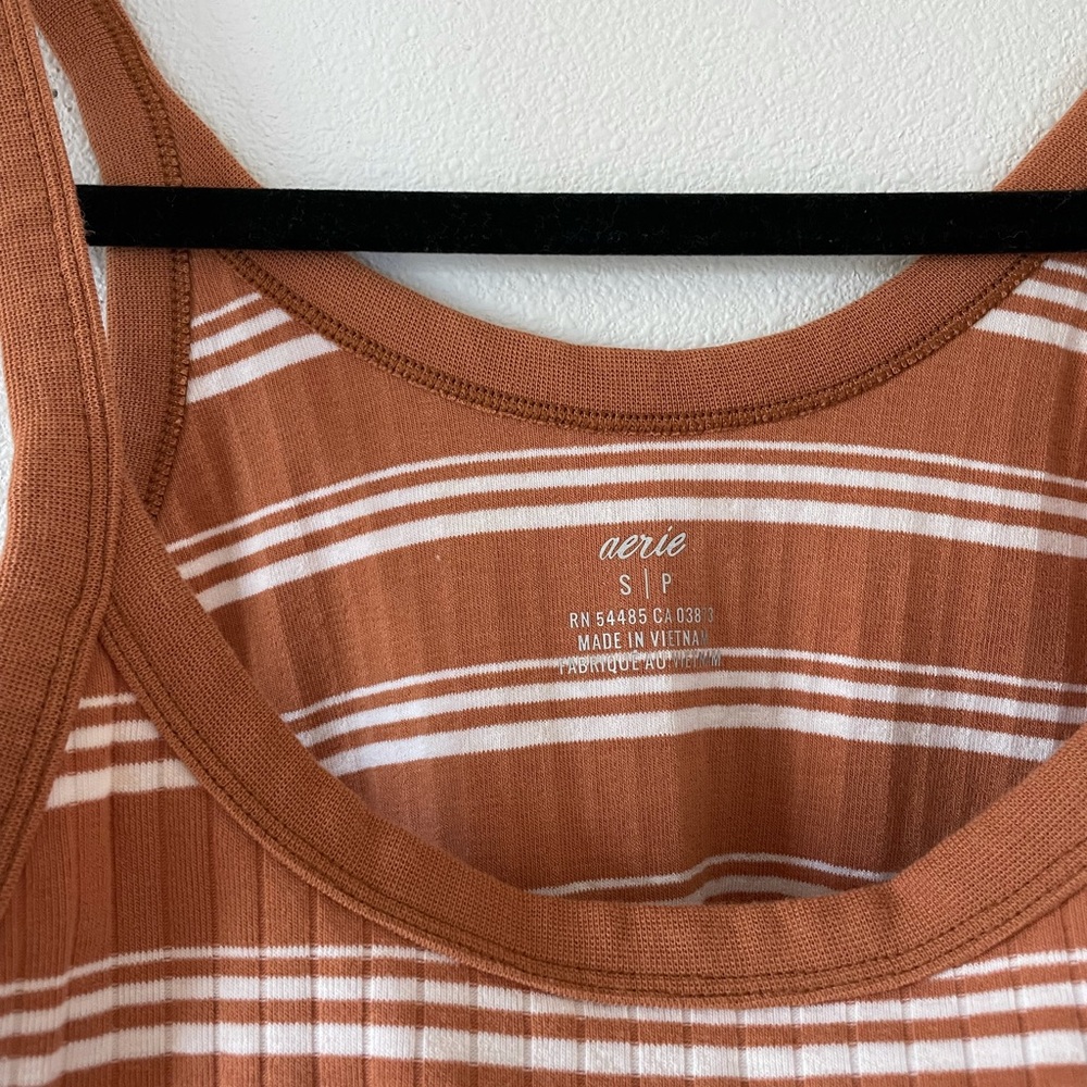 Aerie Striped Ribbed Basic Tank - Picture 2 of 2